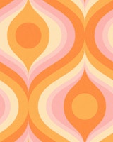 Groovy Swirl Retro I in orange pink 25cm papiers peint