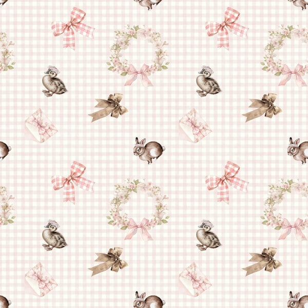 Coquette Spring Bunny Gingham Rose