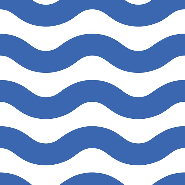 Cobalt Blue and White Nautical Waves 1