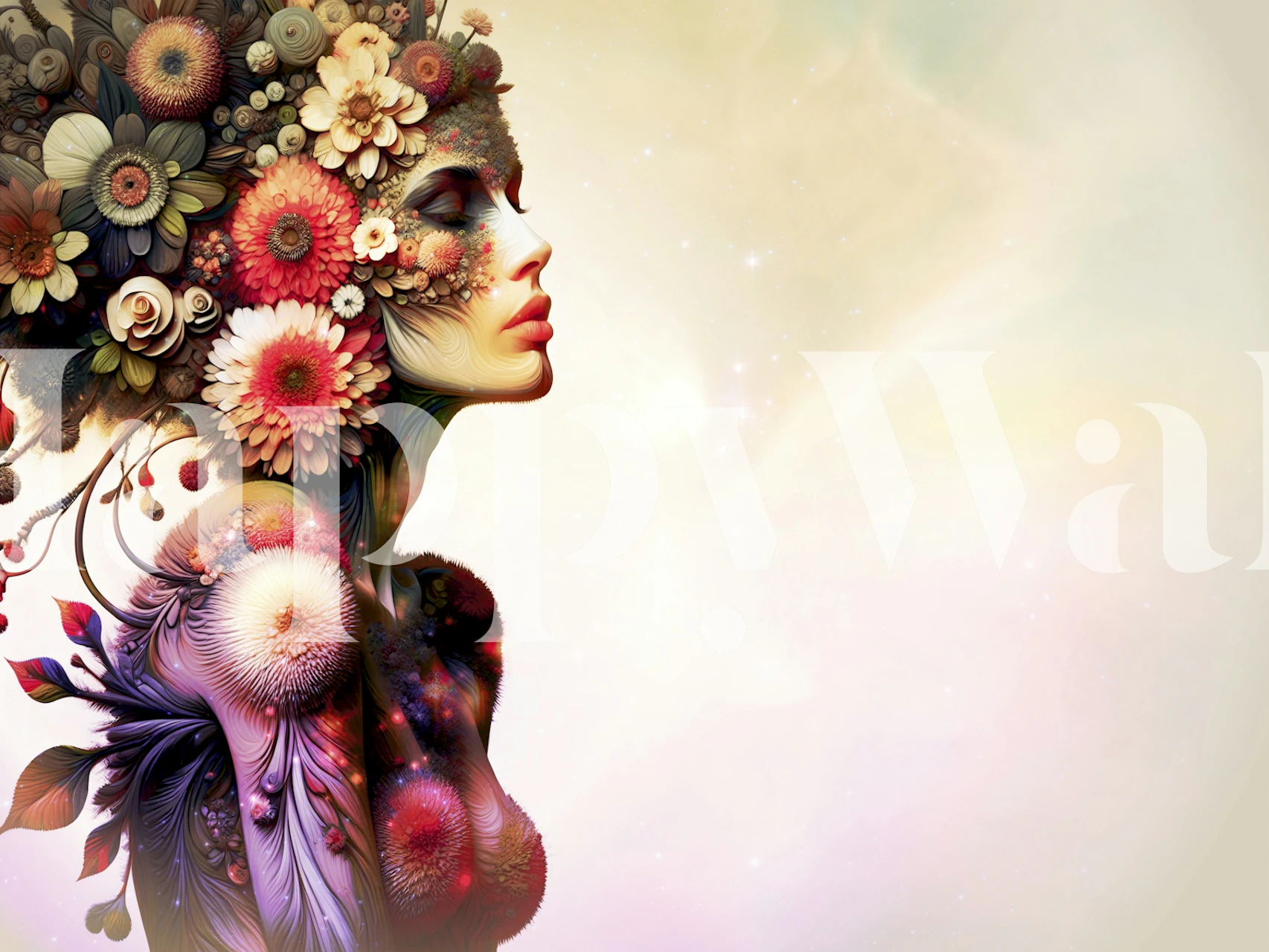 Bloom Beauty Portrait wallpaper in a room