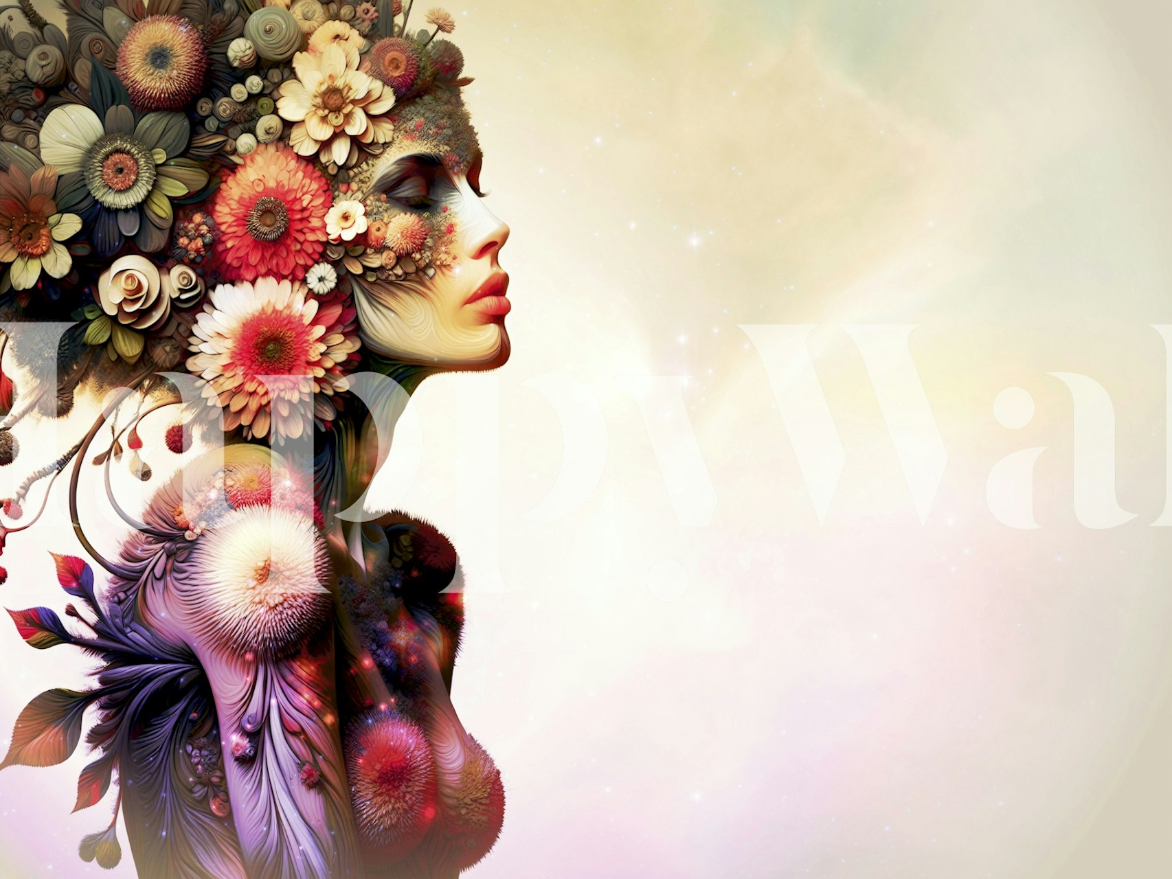 Bloom Beauty Portrait wallpaper in a room