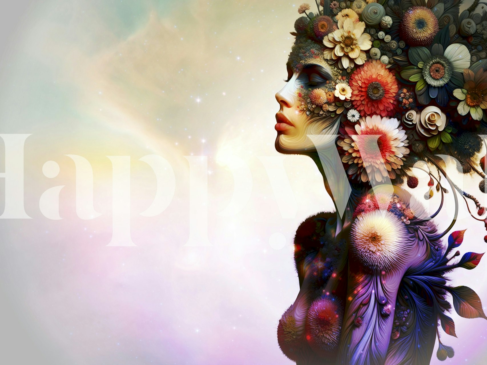 Blossom Dream Portrait wallpaper on display