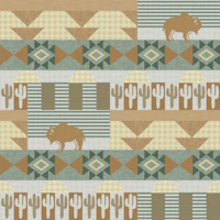 American geometric landscape tapete