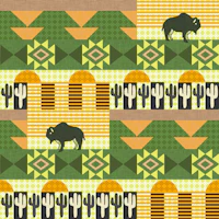 Cactus and Bison Field tapete