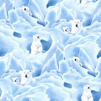 Arctic Glacier Polar Bear Family in Blue Ice tapete