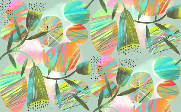 abstract flowers and shapes