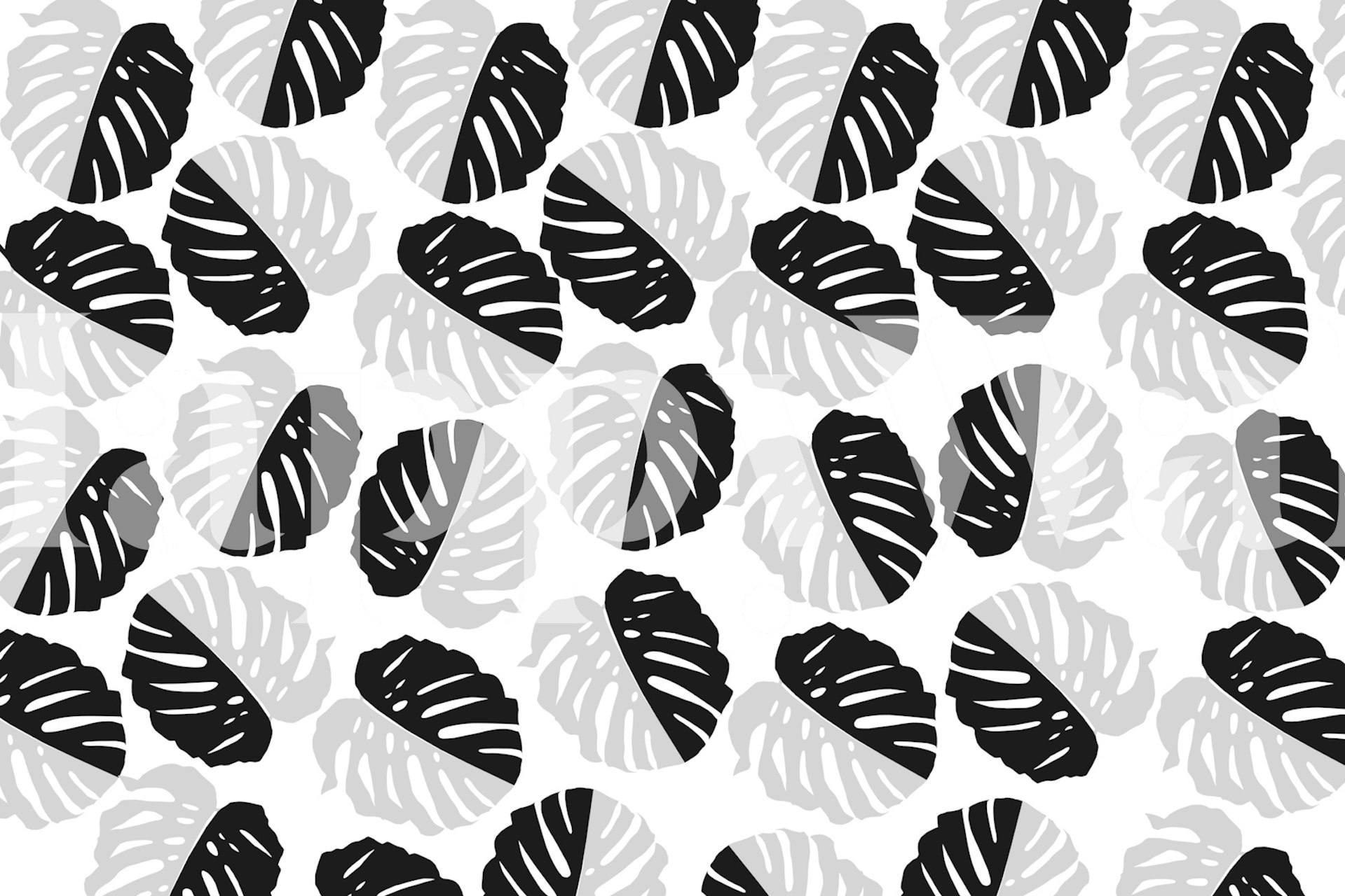 Tapeta Yin Yang Monstera Glam Pattern u sobi