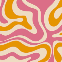Retro Modern Liquid Swirl Thulian Ochre tapet
