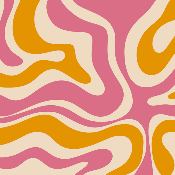 Retro Modern Liquid Swirl Thulian Ochre