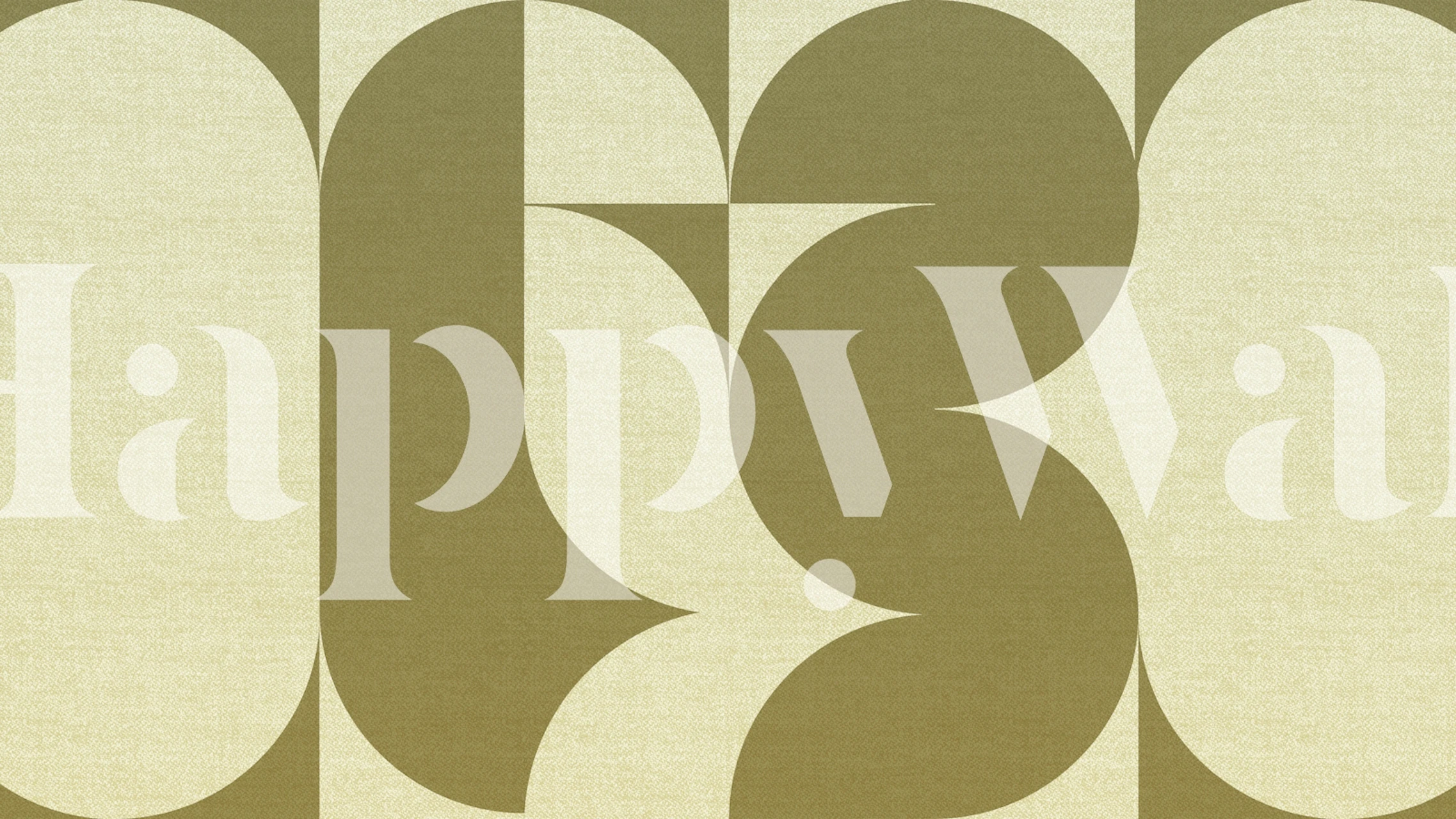 Abstract green and beige curved shapes wallpaper