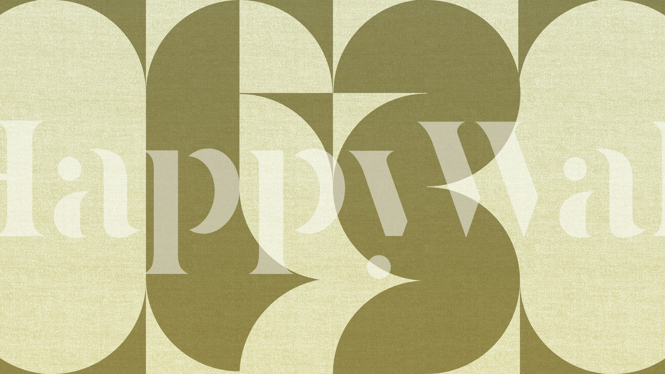 Abstract green and beige curved shapes wallpaper