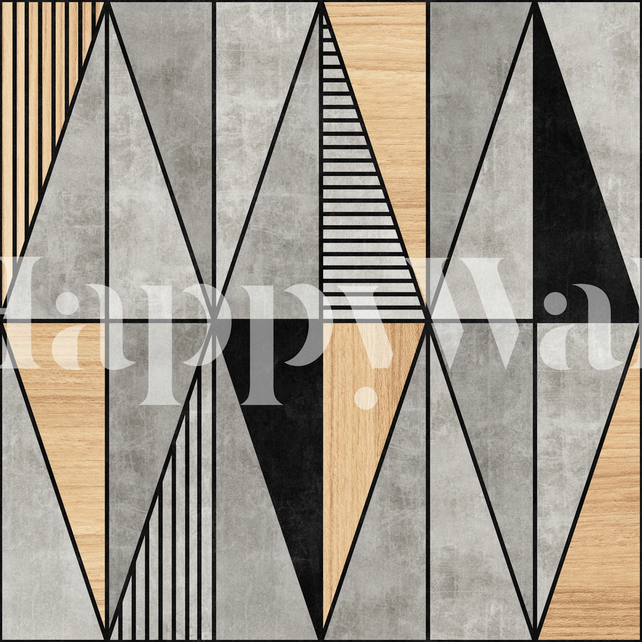 Concrete e Wood triângulos em um quarto