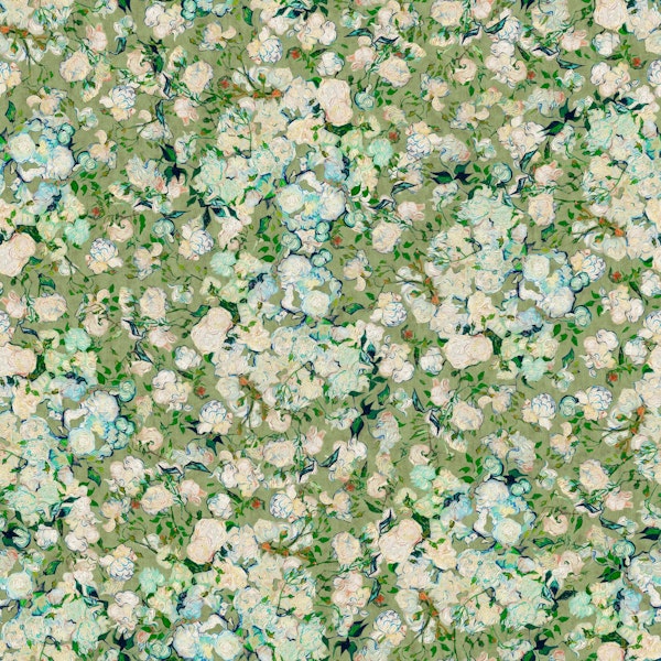 Vincent Van Gogh Roses in Moss Green