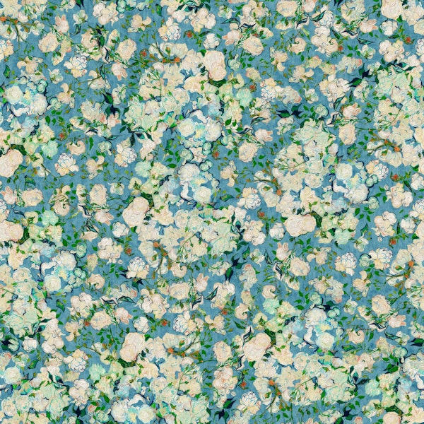 Vincent Van Gogh Roses in Sky Blue