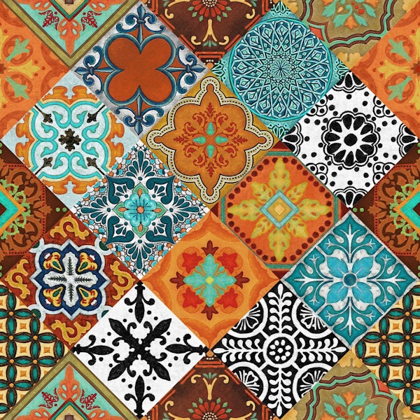 Talavera Tiles Orange Turquoise