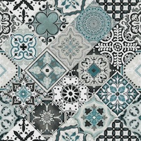 Talavera Tiles Grey Mint Teal tapety