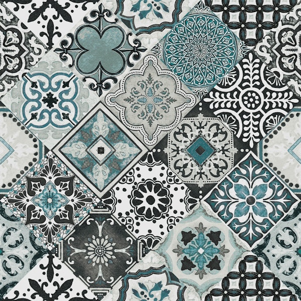 Talavera Tiles Grey Mint Teal