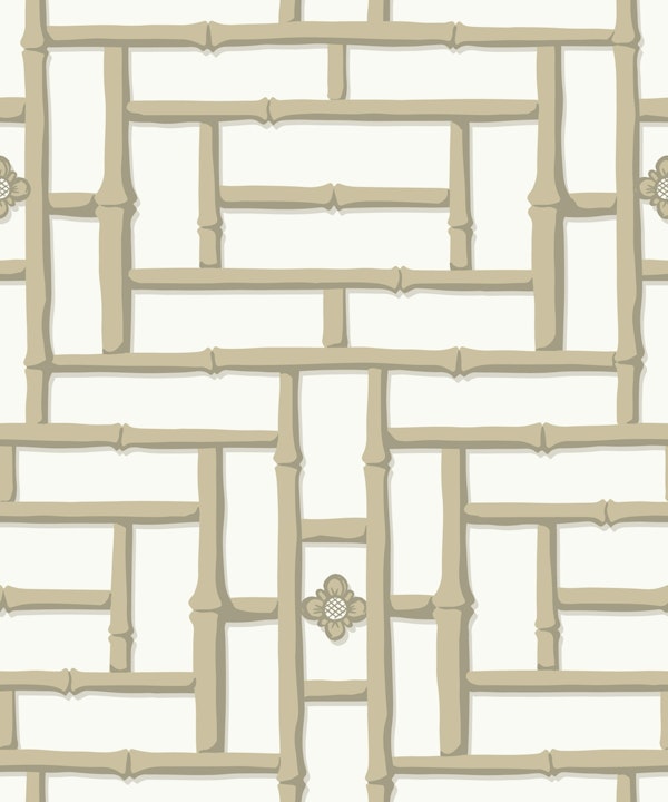 Bamboo trellis - neutral tan beige