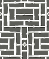 Bamboo trellis - dark granite wallpaper