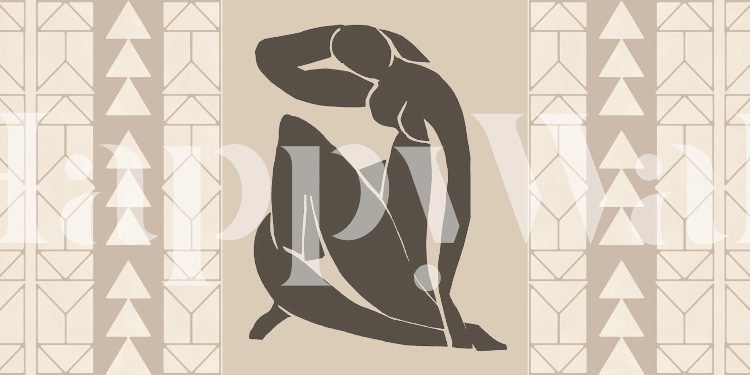 Abstract Modern Art Decor papel de parede em um quarto