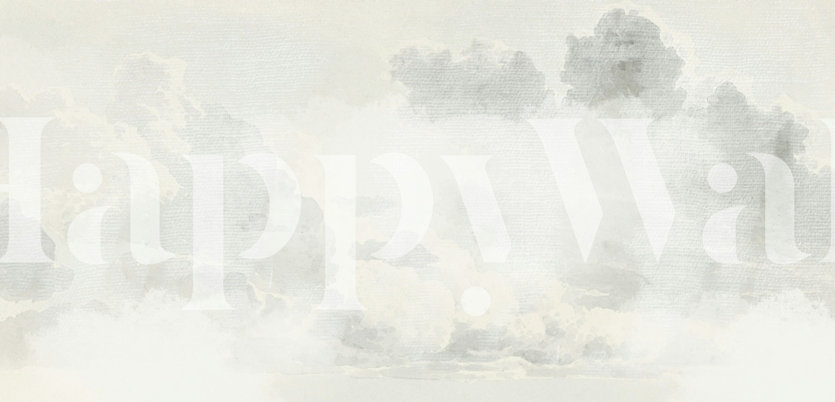 Misty Cotton Sky wallpaper em um quarto