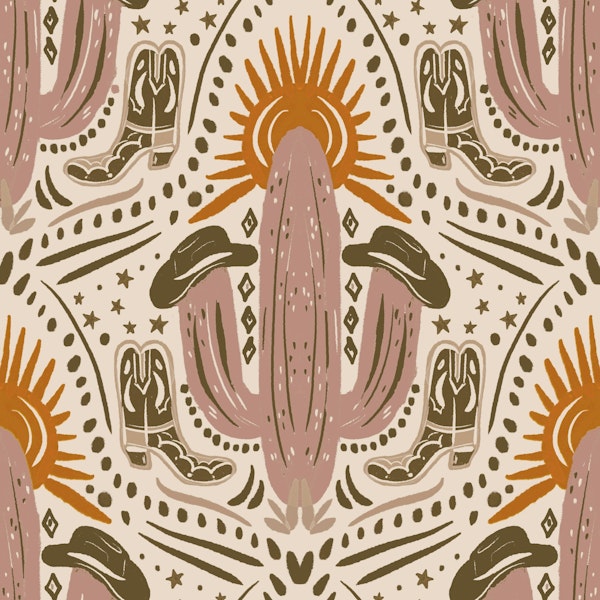 Western Sunset Beige Pattern