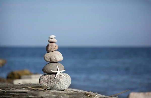 Tranquil Beach Stone Pile