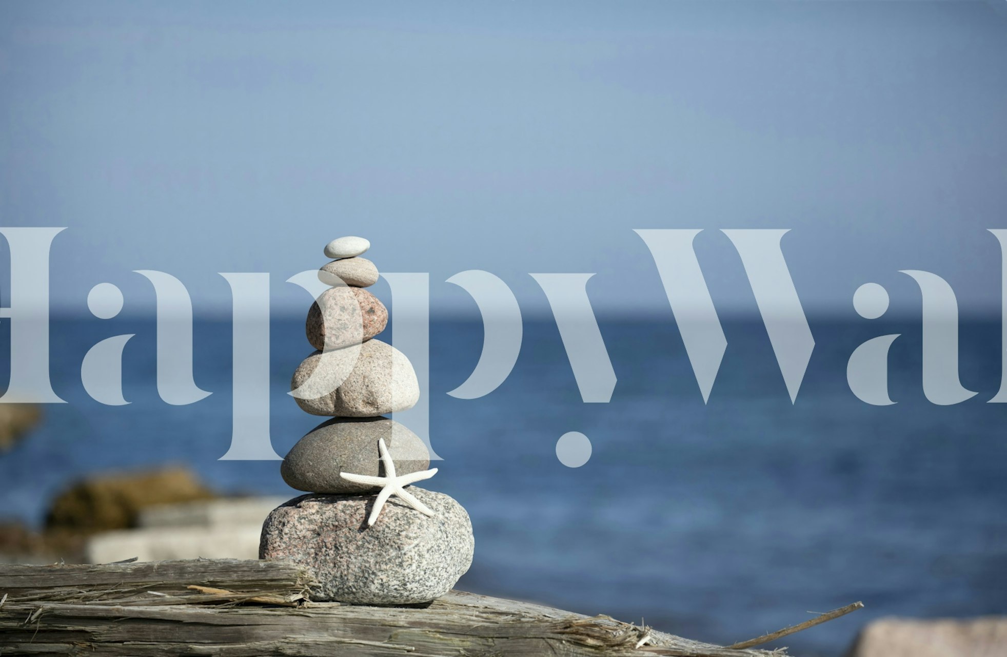Tranquil Beach Stone Pile tapetti huoneessa