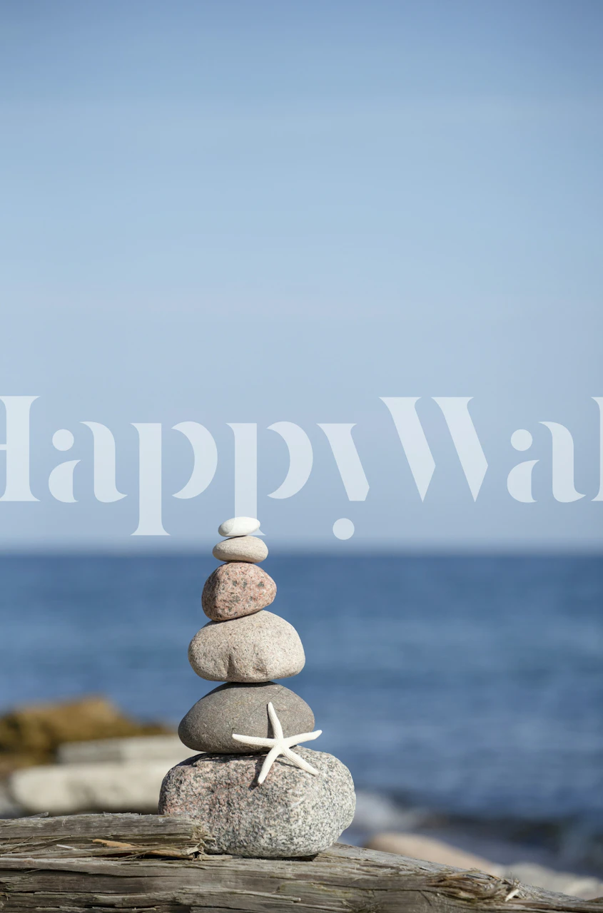 Ocean Zen Harmony Stones tapet i ett rum