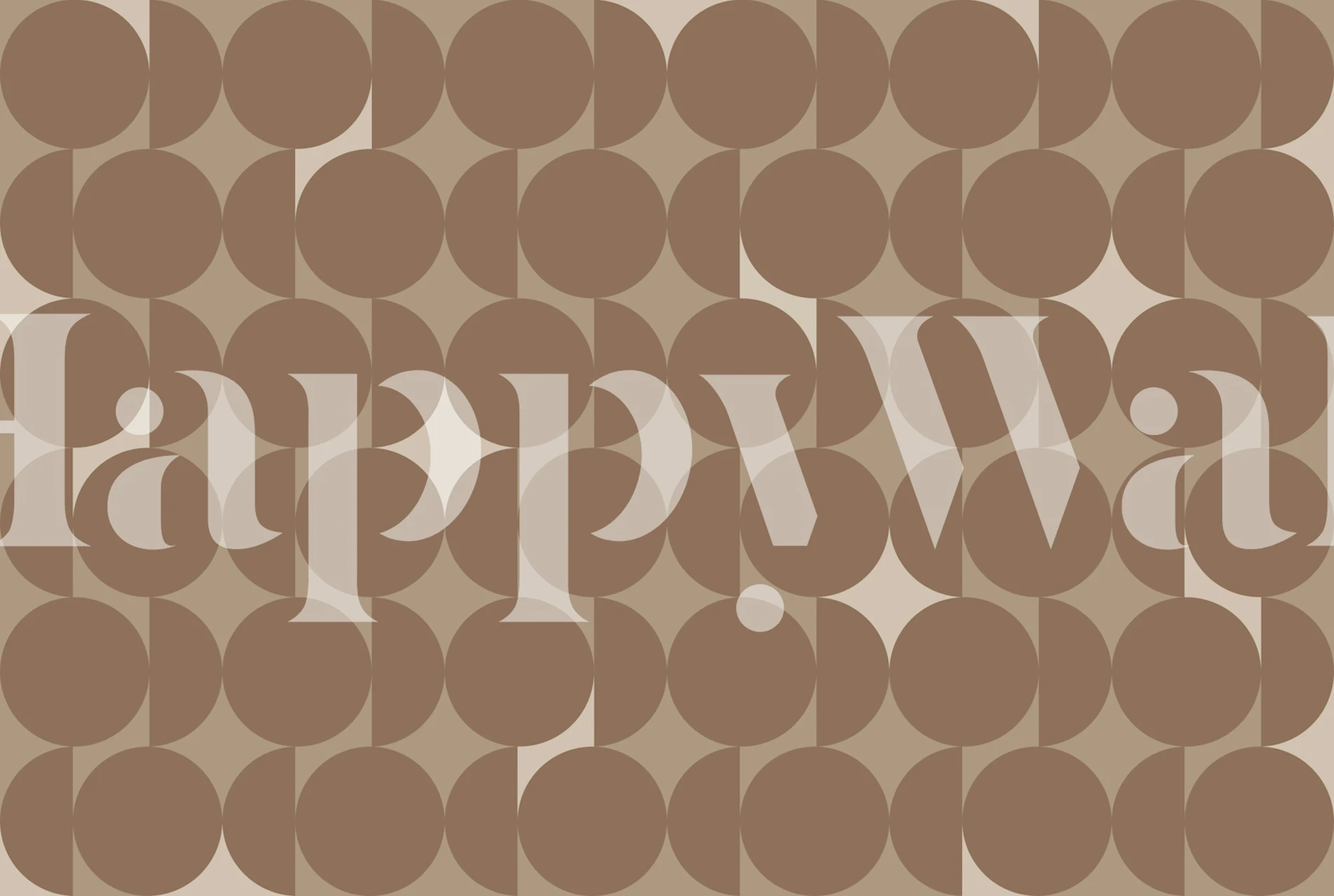Brown abstract geometric wallpaper with circular patterns