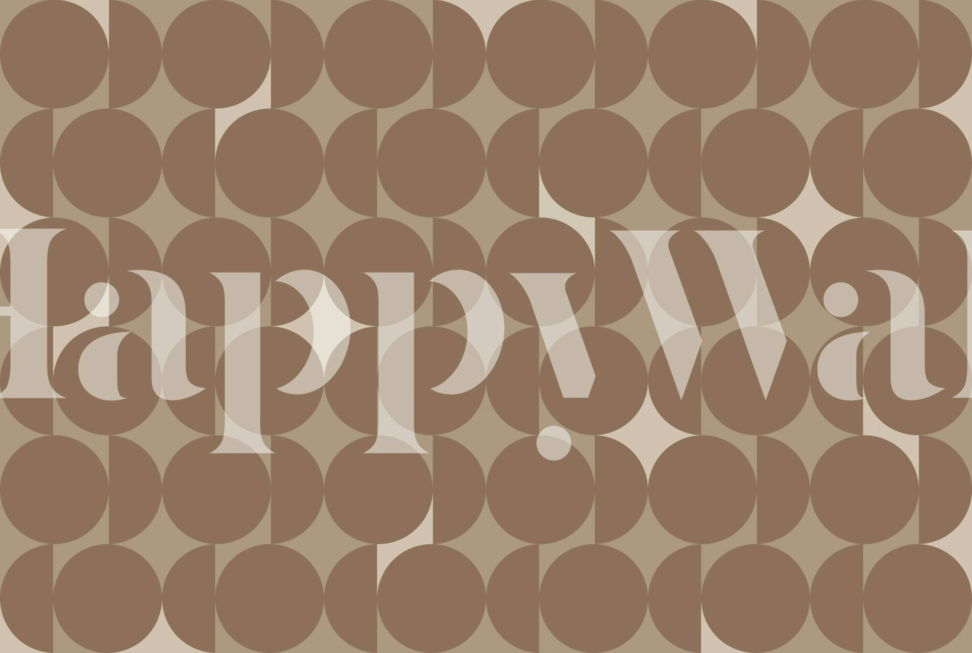 Brown abstract geometric wallpaper with circular patterns