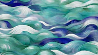 Aqua Teal Flow papier peint
