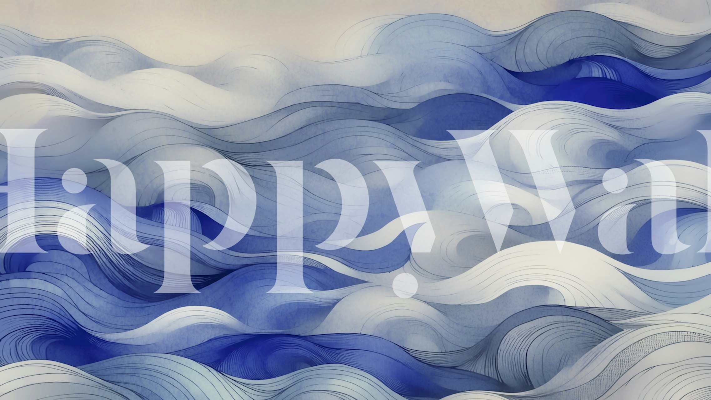 Oceanic Echoes wallpaper design in a room