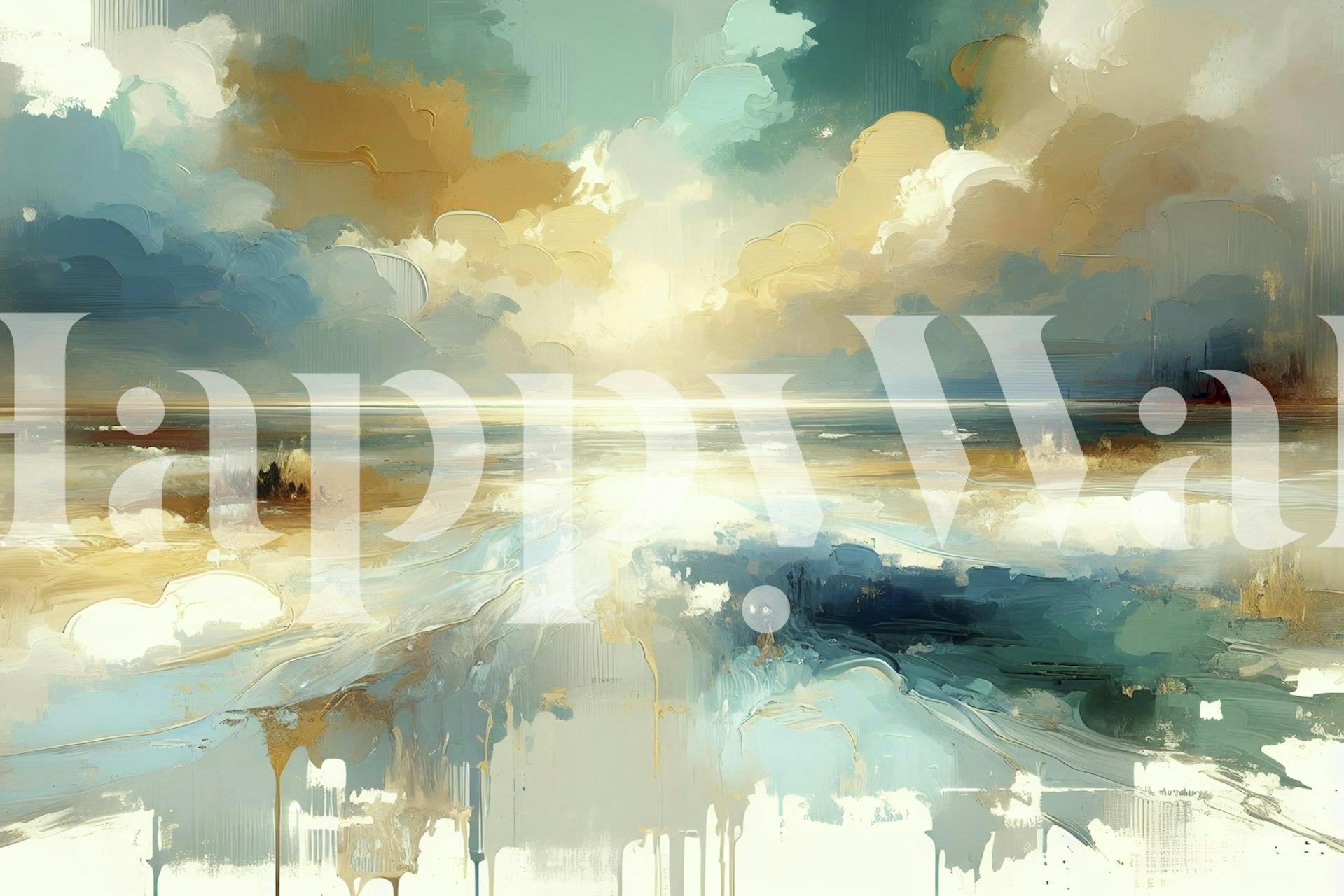 Modern Coastal Elegance Tapete in einem Raum