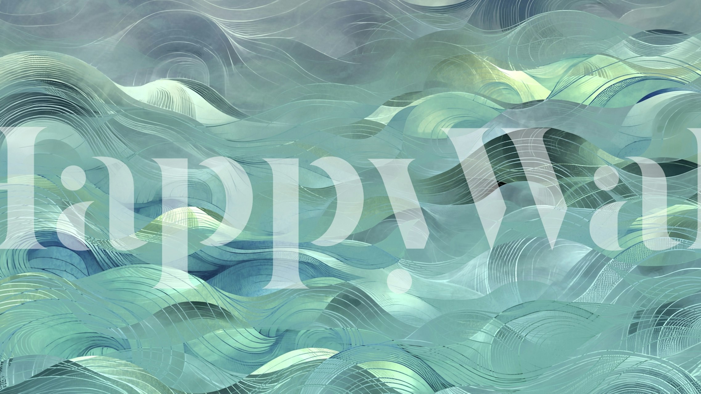 Ethereal ocean currents wallpaper in a room