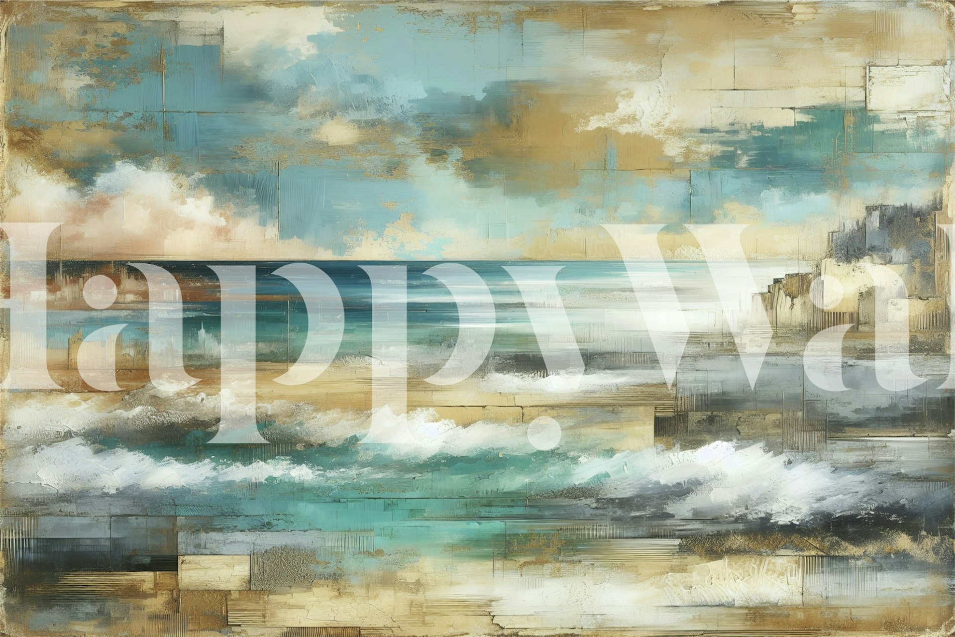 Turquoise Sea Impressions wallpaper in een kamer