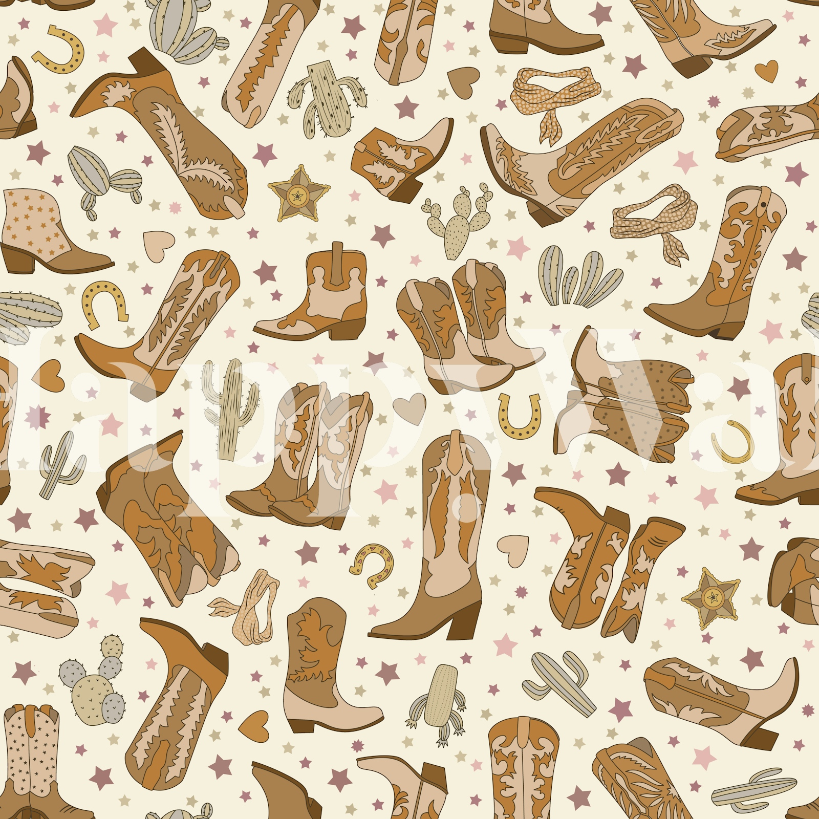 Cowgirl Boots Western Wallpaper Design