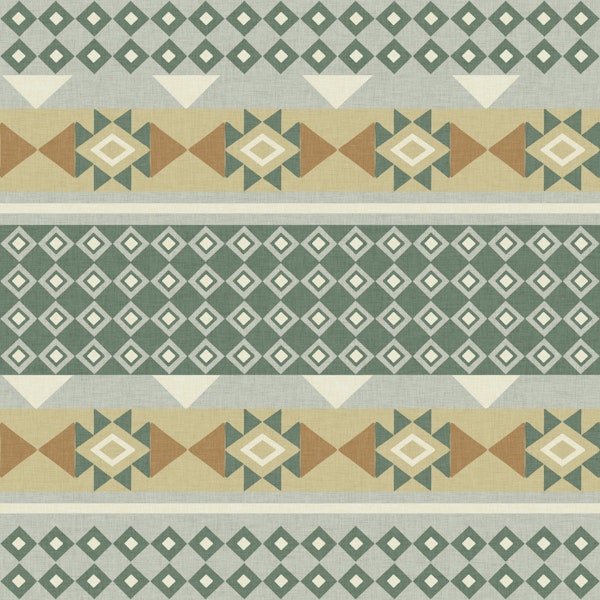 Ethnic Geometric Plaid (beige sage)