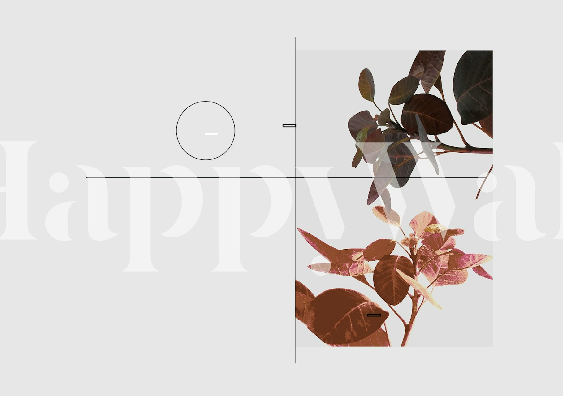 Botanical leaf patterns in muted pink and green colors wallpaper