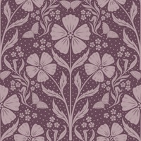 Awakening Flowers Damask - violet ταπετσαρία