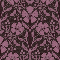 Awakening Flowers Damask - purple ταπετσαρία