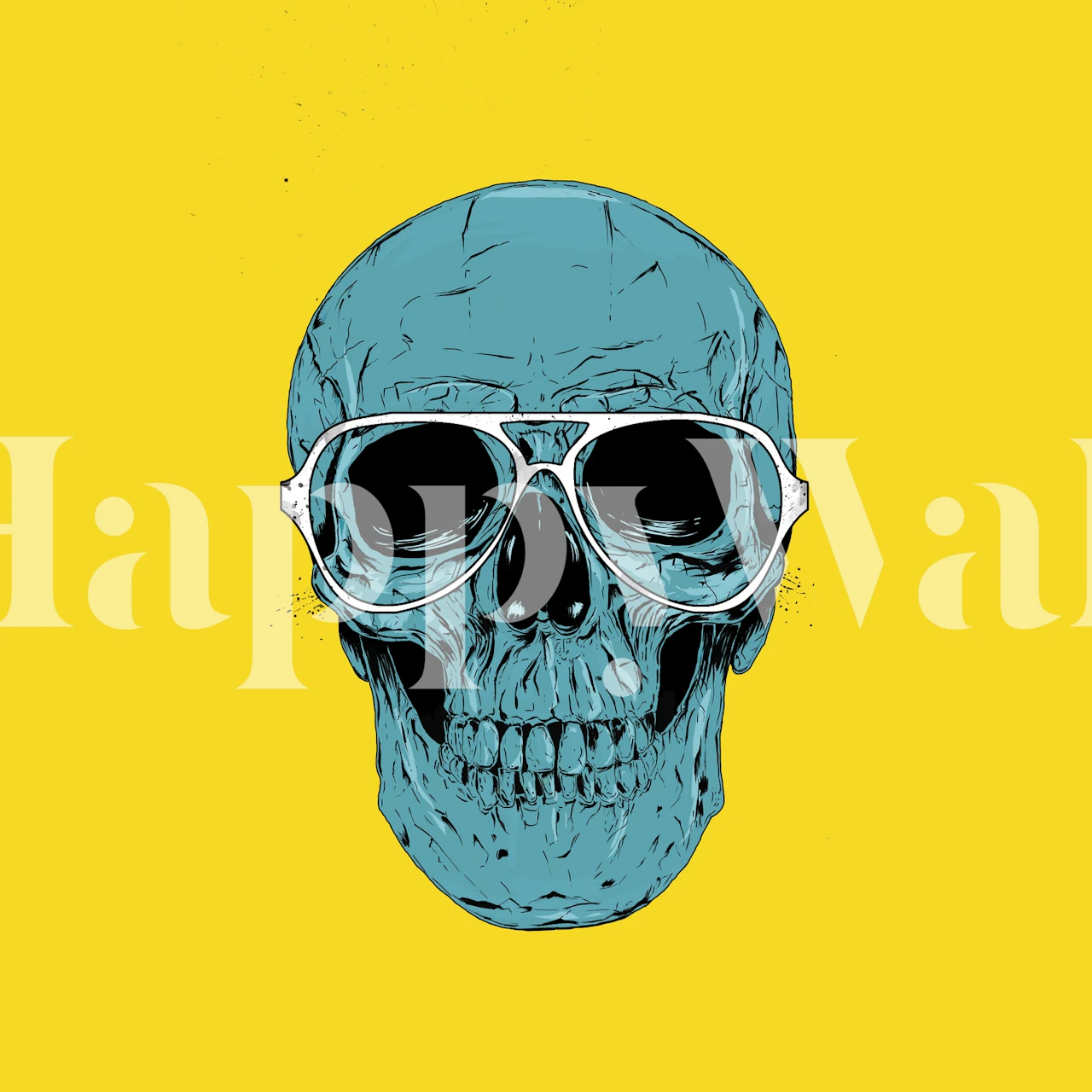 Carta da parati Blue skull in una stanza elegante