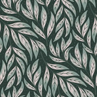 Awakening trailing leaves - dark green ταπετσαρία