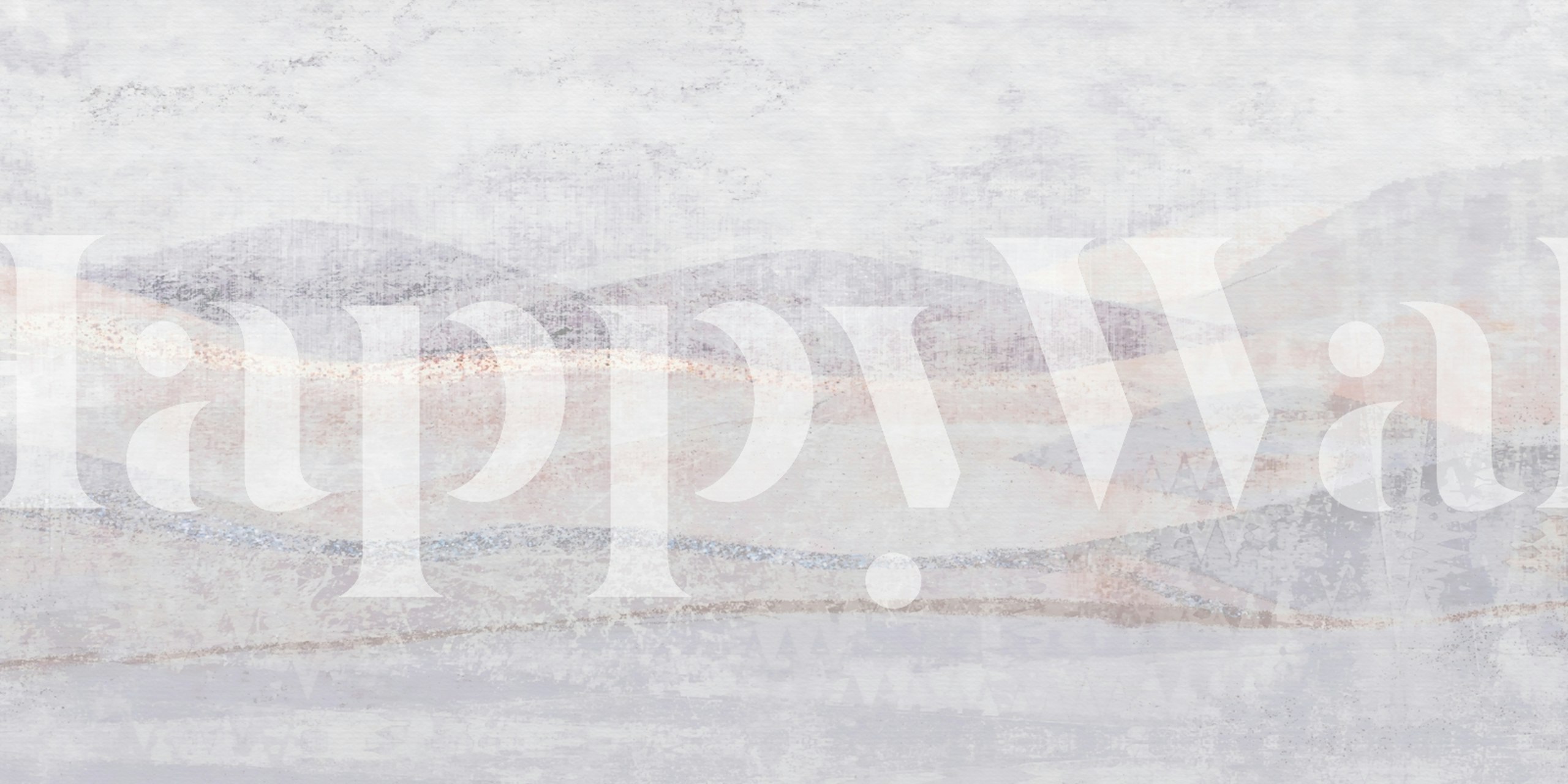 abstract mountain landscape in soft gray and beige wallpaper
