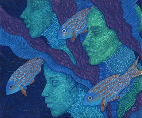 Mermaids and Fish Surreal Art