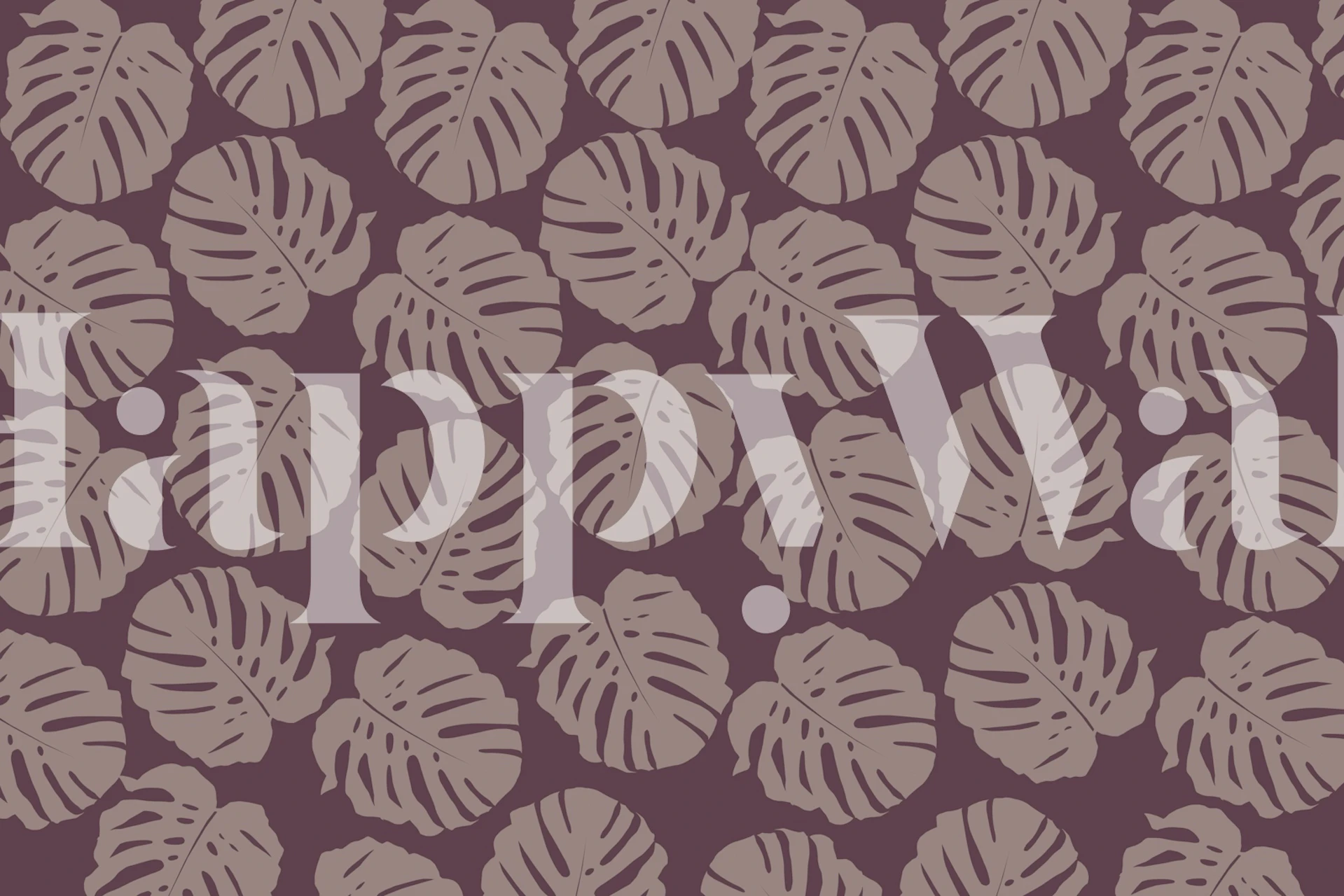 Monstera leaves on deep purple background wallpaper