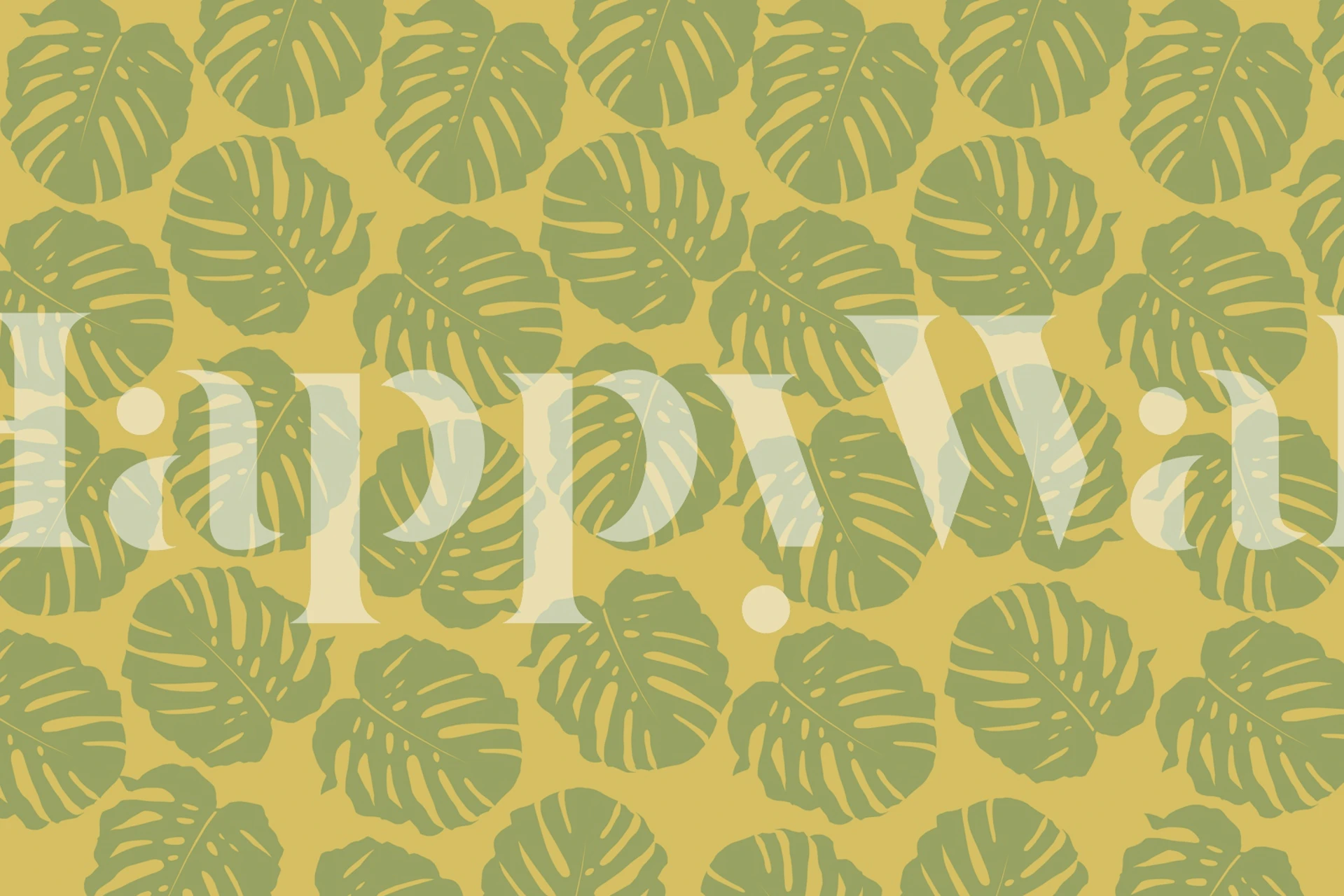 Monstera Glam Pattern 2 wallpaper in a room