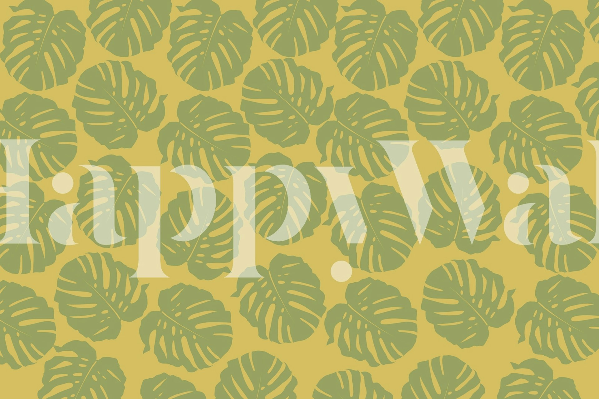 Ταπετσαρία Monstera Glam Pattern 2 σε δωμάτιο