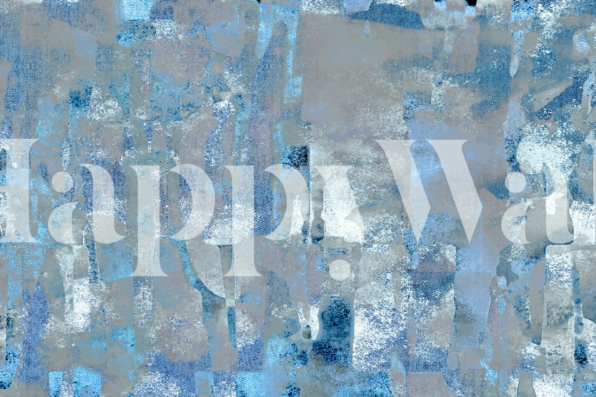 Papier peint Blue Depths Textured Wabi Sabi Art dans une pièce