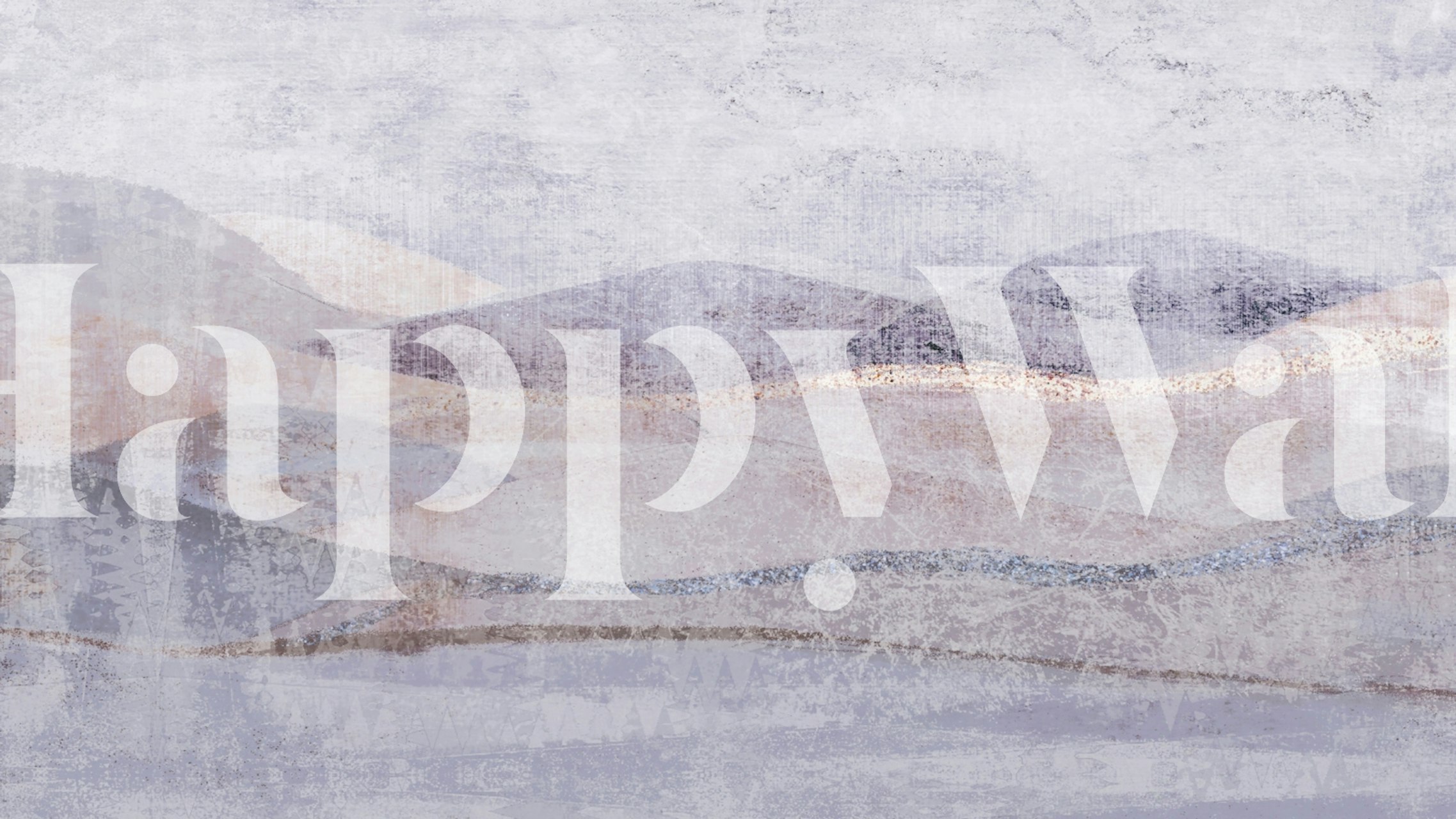 Ethereal landscape wallpaper with soft purple and beige mountains.